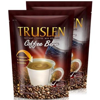 Truslen Coffee Bern Instant Coffee Mix Powder ทรูสเลน บล็อค กาแฟไขมันต่ำ ไม่มีน้ำตาล ช่วยเผาผลาญแป้ง 13g x 12ซอง (2แพค)