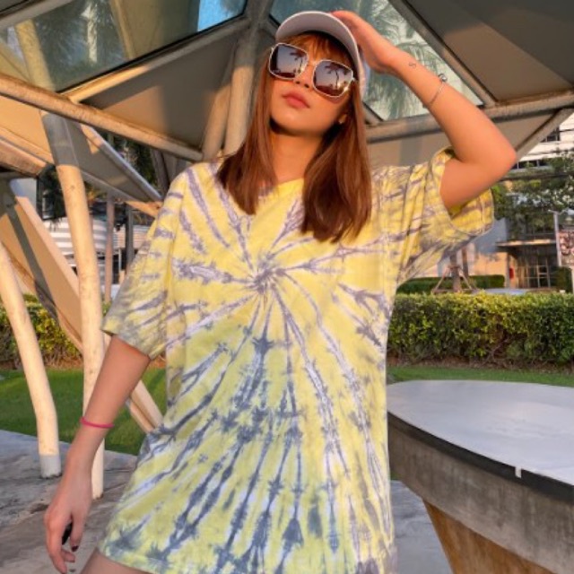[ส่งใน1-2วัน] เสื้อมัดย้อมสีสด UNISEX | TIE DYE T-SHIRT | ผ้า Cotton100% - KT116-มิถุนายน (เหลืองอ่อ