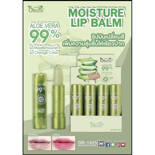 Ob-1425 OBUSE (alvoe) MOISTURE LIP BALM ALOE VERA 99% ลิปมันเปลี่ยนสี เพิ่มความชุ่มชื้น