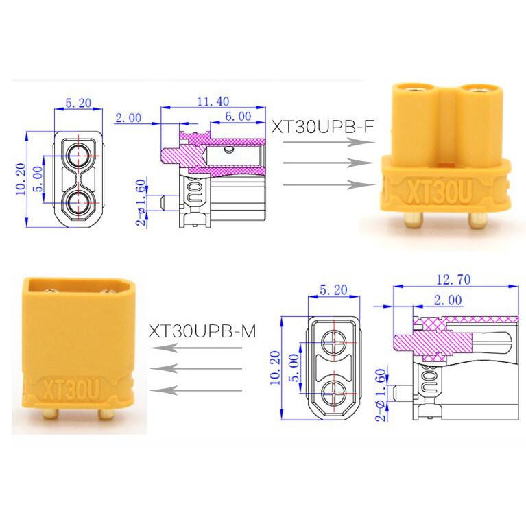 Amass Xt Upb Male Female Bullet Rc Lipo Uangel Th Thaipick