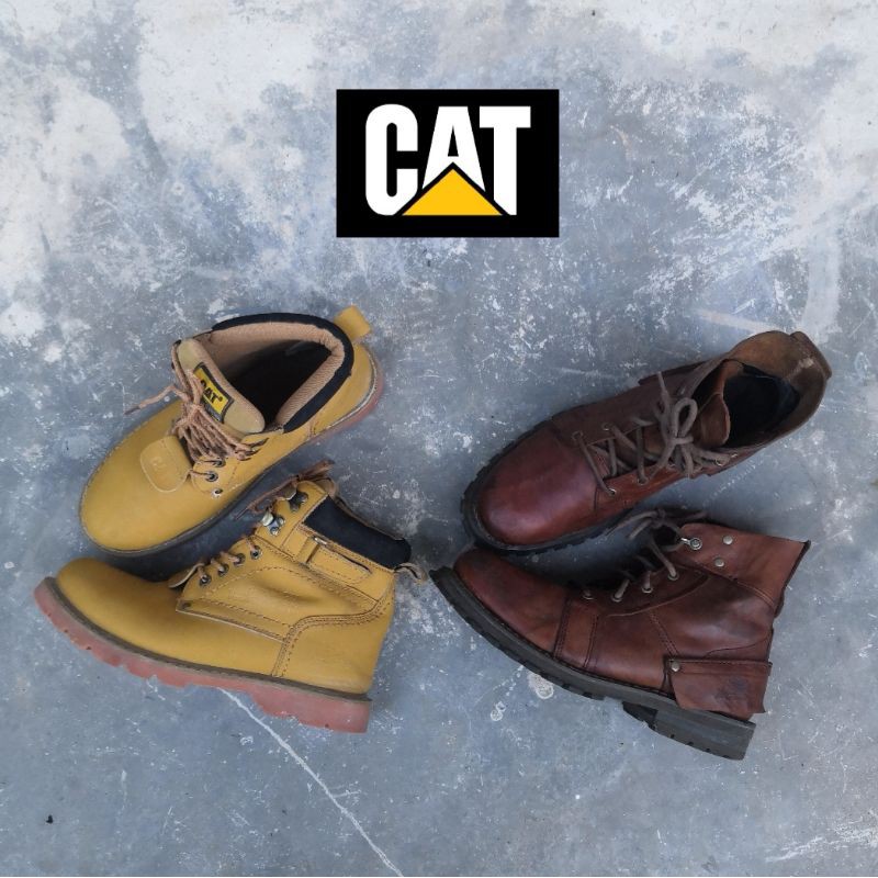 รองเท้า​บูทหนัง​ CAT​ Caterpillar​ Men's​ shoes ของแท้​ มือสอง