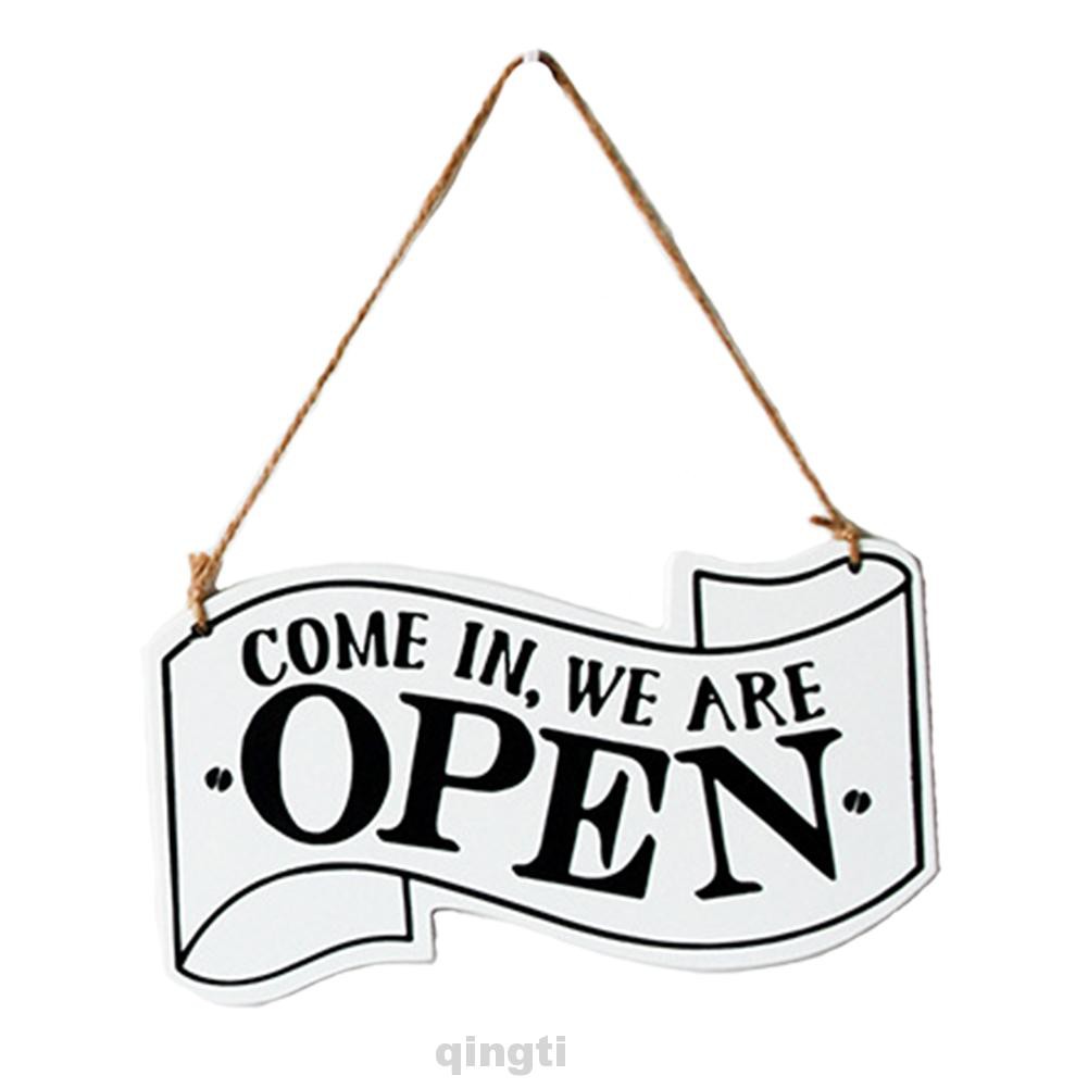 Double-sided Modern Shop Wooden Hanging Open Closed Sign - qingti.th ...