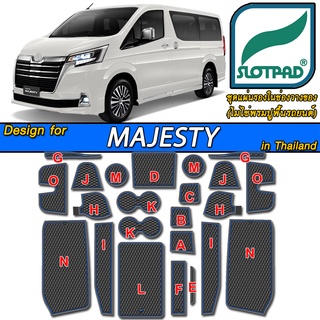 SLOTPAD แผ่นรองหลุม Toyota Majesty ตรงรุ่นรถไทย ยางรองแก้ว ยางรองหลุม ที่รองแก้ว โตโยต้า GR มาเจสตี้ ชุดแต่ง ของแต่ง