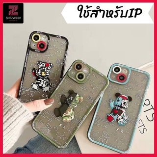 -พร้อมส่งในไทย-เคสซิลิโคนลายหมีดำ เท่ๆ TPU นิ่ม ใช้สำหรับIPทุกรุ่น #427