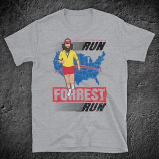 printเสื้อยืดแฟชั่นพิมพ์ลายเสื้อยืด พิมพ์ลายภาพยนตร์ Forrest Gump Run Forrest Run Tom Hanks Drama Film สําหรับผู้ชาย -S-