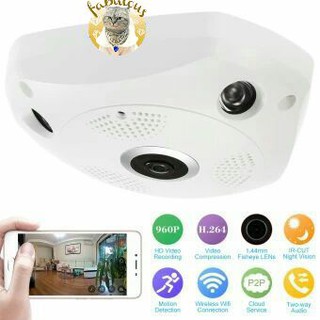 กล้องวงจรปิดแบบไร้สาย VR CAM 3D Panoramic Camera Lens 360° WiFi (960P)