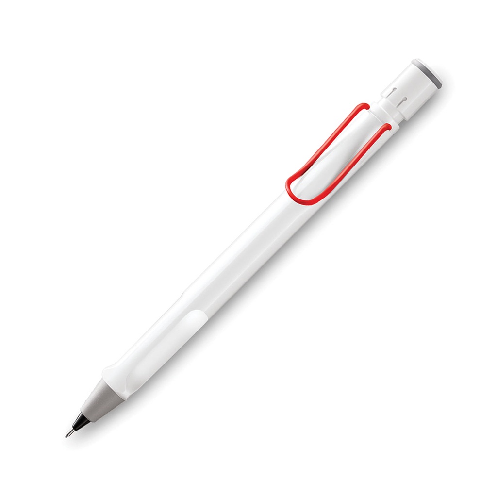 LAMY safari mechanical pencil white red clip 2021 limited edition (ดินสอลามี่ ด้ามสีขาวคลิปสีแดง)