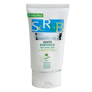 Smooth E White BabyFace Scrub โฟมล้างหน้าสูตร 4 ประสิทธิภาพเพื่อผิวขาวเนียนใสลดสิว ไร้ความมัน ผิวขาวใส