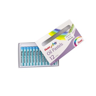 Pentel สีชอล์ค เพนเทล 1 สี 12 แท่ง สำหรับชั้นเรียน เพื่อเติมสีจากชุดปรกติ (สีขาว สีฟ้า และสีเหลือง)