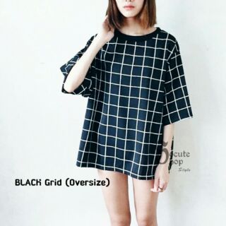 BLACK Grid Top (Oversize)