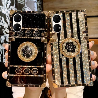 Yjd เคสโทรศัพท์มือถือแบบนิ่ม กันกระแทก พร้อมแหวนขาตั้ง สําหรับ Huawei P50 Pro P40 Pro P30 Pro P20 Pro