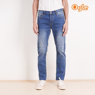 Mens jeans กางเกงยีนส์ผู้ชาย ยีนส์ผ้ายืด กางเกงขากระบอกเล็ก (เป้ากระดุม) No.4013013