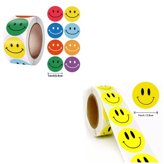 สติ๊เกอร์ยิ้ม สติ๊กเกอร์หน้ายิ้ม สติ๊กเกอร์สไมลีย์ smiley stickers (1 ม้วน / 500 ดวง)