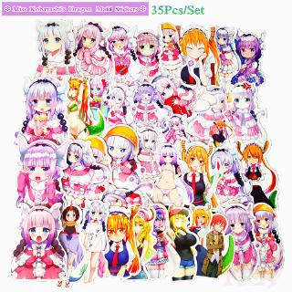 ❉ Miss Kobayashis Dragon Maid สติ๊กเกอร์ ❉ 35Pcs/Set Anime DIY Mixed Luggage Laptop Skateboard Decals Doodle สติ๊กเกอร์