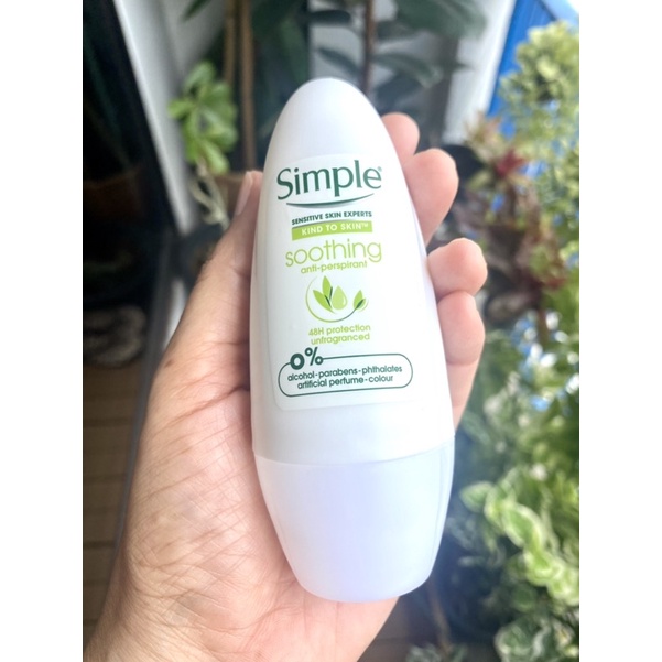 ระงับกลิ่นกาย Simple Soothing Anti-perspirant 50 ml 0% alcohol-parabens-phthalates-artificial perfum