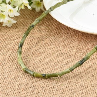 Vegetable green natural raw stone diy hand string semi-finished 5*12mm bamboo je