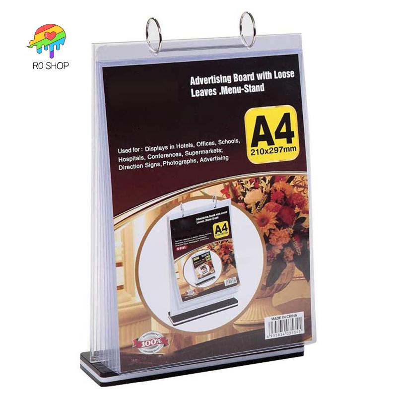 -A4 Multi-Page Flip Display Card Label Display Stand ป้ายที่ถอดออกได้ธุรกิจผู้ถือเมนู