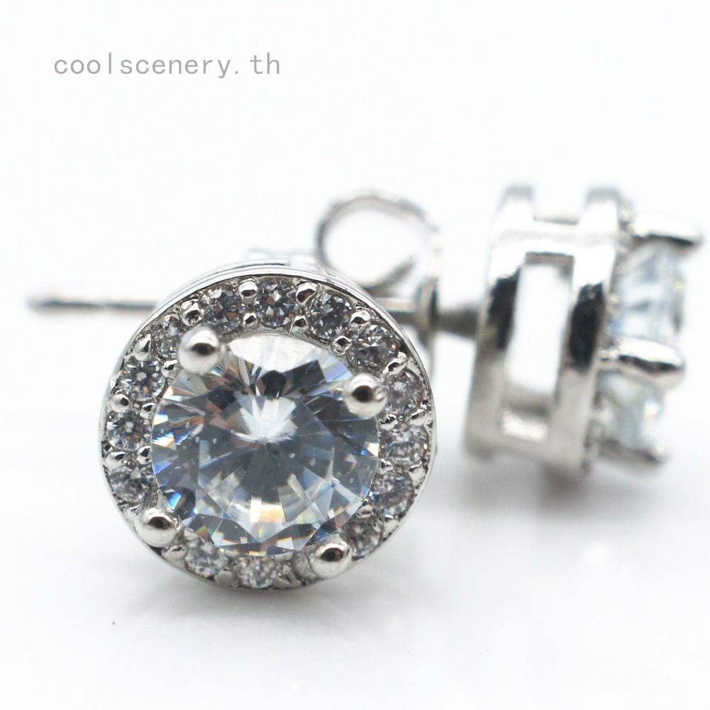 New Stylish Female Jewelry Round Stud Plated Zircon Bai Jiner Decorated