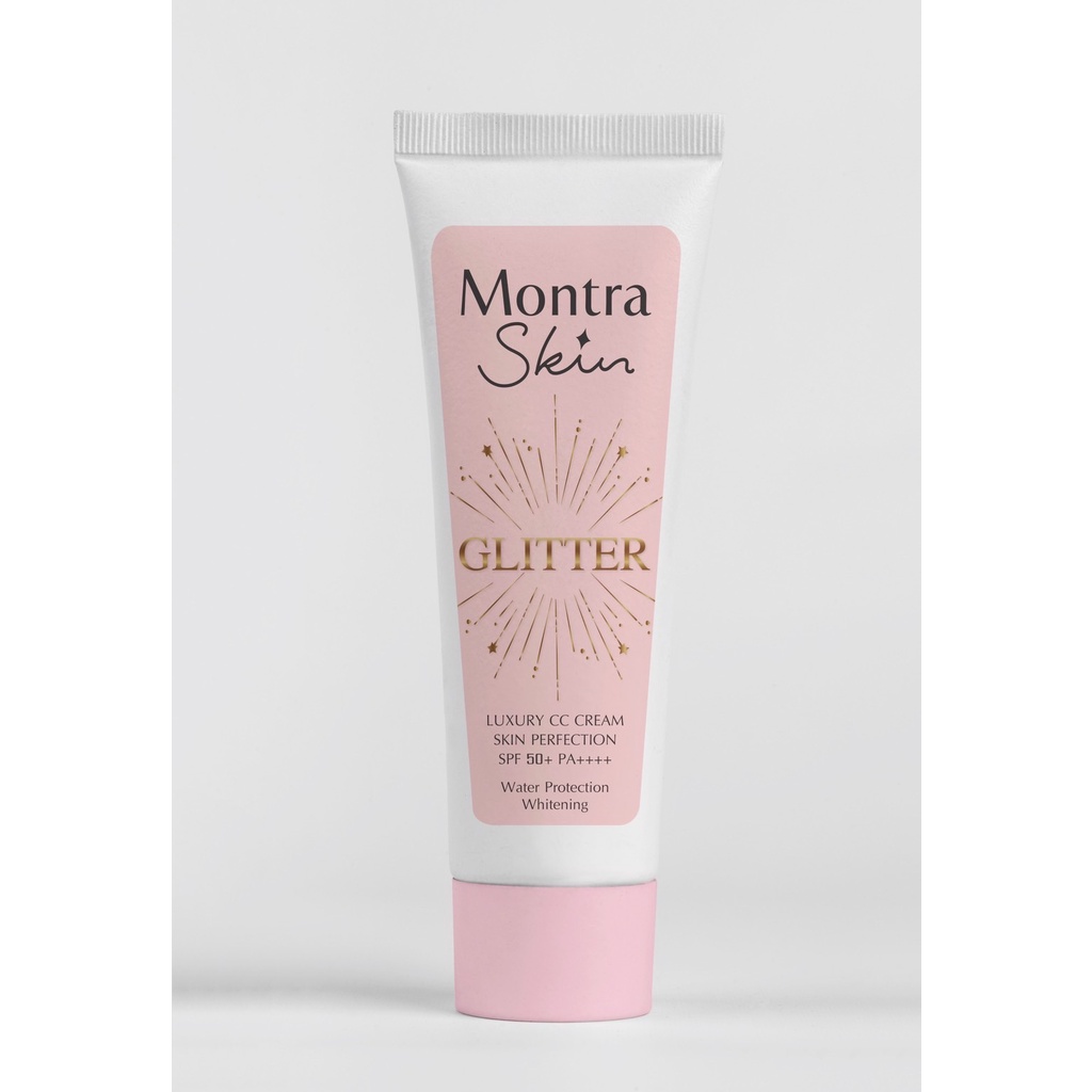 Montra Skin Glitter Travel Size SPF 50 PA+++ ครีมลงผิวตัว กริตเตอร์ พกพา กันน้ำ กันแดด ไม่ติดชุด ไม่ติดขน ไม่ติดเบาะรถ