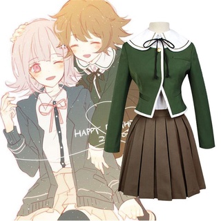 ชุดเครื่องแต่งกายคอสเพลย์ Dangan-Ronpa Chihiro Danganronpa Fujisaki แบบครบชุด