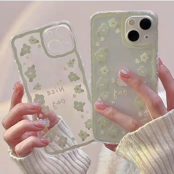 OPPO A79 A18 A38 A76 A16 A96 A54 A15 A15S A53 A33 2020 A52 A72 A92 A31 A74 A95 A94 A1K A3S A9 A5 2020 A7 A5 S A12 A11K A37 Reno 11 7Z 5F 4G 5G Reno7 Wavy Border Flowers Angel Eyes Fine Hole Clear Shockproof Soft Phone Back Case Cover STD 08