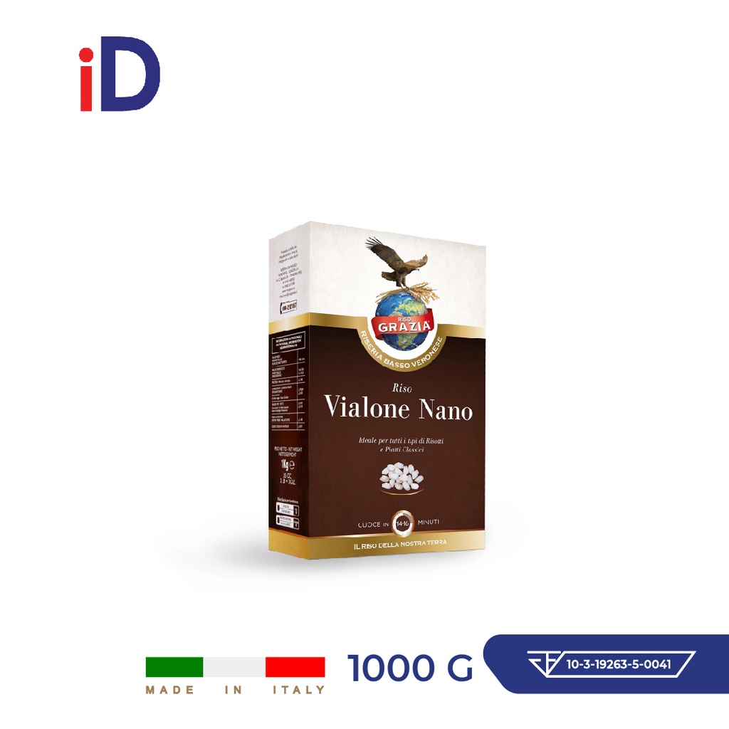 Riso Grazia ข้าวเวียอโลเน่ นาโน รีโซ่ กราเซีย ข้าวอิตาลี ข้าวรีซอตโต้ RISOTTO Vialone Nano Rice 1kg