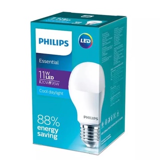 💥 1 ดวง 11 วัตต์ หลอด Philips Bulb บับ แอลอีดี LED 10W ฟิลิปส์ ( Daylight แสงขาว , WarmWhite แสงเหลือง ) E27 💥