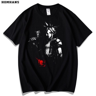 เสื้อยืดแขนสั้น ผ้าฝ้าย ทรงหลวม พิมพ์ลาย Red Han Final Fantasy 7 FF7 PSS-5XL