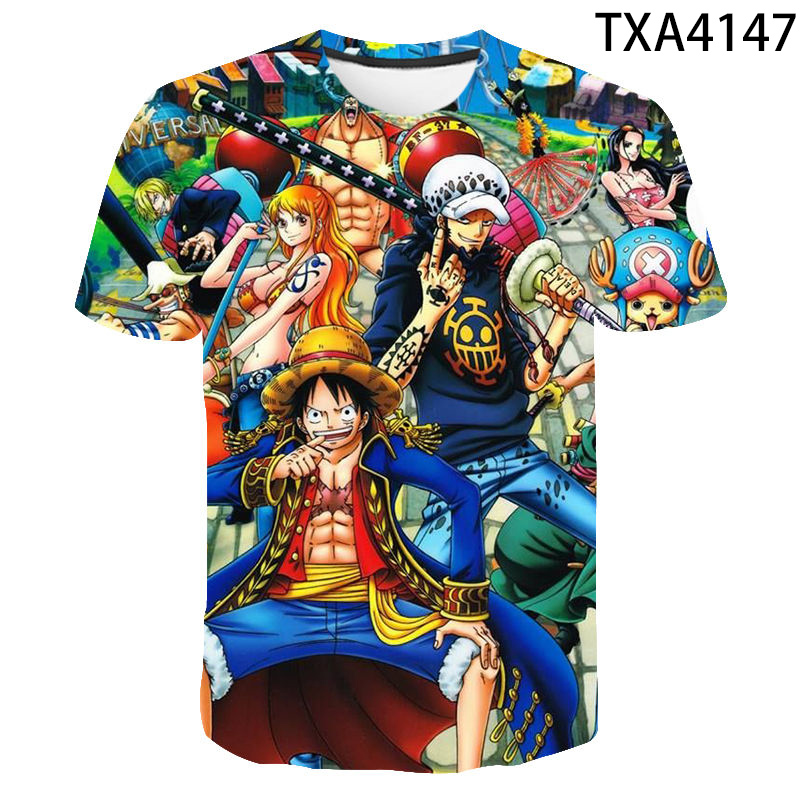 2021 Hot One Pieceเสื้อยืดผู้ชายโจรสลัดKingเสื้อยืดMens Zoro Tshirt casual Teesญี่ปุ่นอะนิเมะแขนสั้นเสื้อยืด