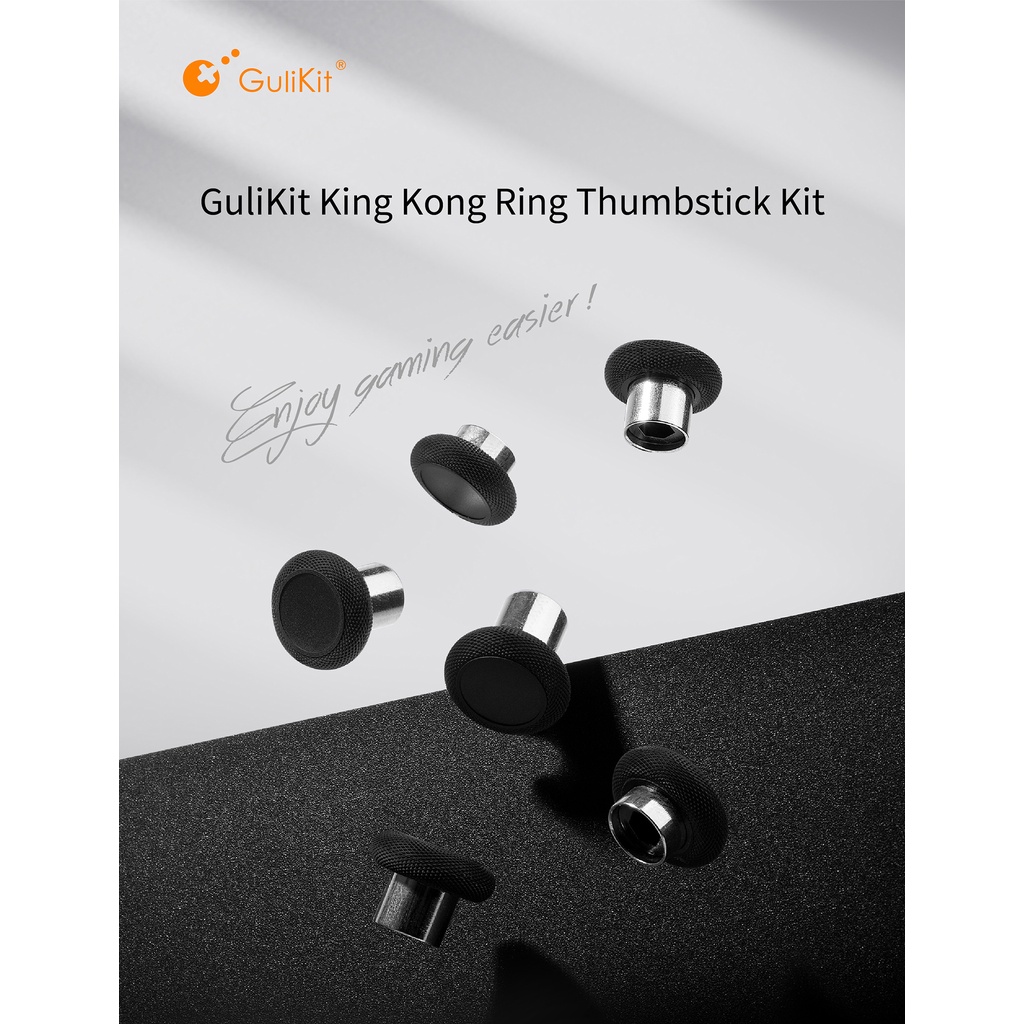 Gulikit NS34 KingKong แหวนนิ้วหัวแม่มือ 6 ชิ้น พร้อมตัวเลือกความสูง 3 ชิ้น กันเสียดสี แบบเปลี่ยน สําหรับ Gulikit KingKong 2 Pro