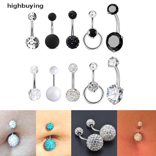 [highbuying] เครื่องประดับ จิวสะดือ คริสตัล แวววาว เจาะร่างกาย หน้าท้อง สําหรับผู้หญิง 5 ชิ้น