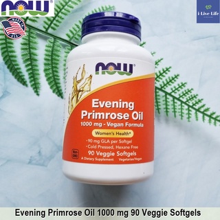 อีฟนิ่งพริมโรส Evening Primrose Oil 1000 mg 90 Veggie Softgels - Now Foods