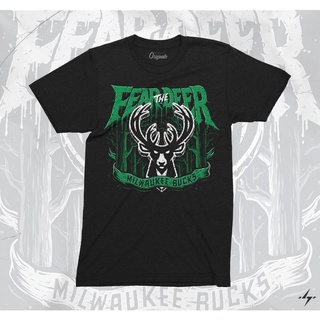 เสื้อยืดบาสเก็ตบอล พิมพ์ลายกวาง Nba milwaukee bucks feer the deer