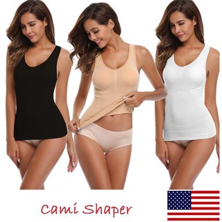 Cami Shaper by genie 3 in 1 รวมเสื้อชั้นใน+เสื้อซับ+เสื้อกระชับสัดส่วนไว้ในตัวเดียวเสื้อใส่แล้วผอมมีฟองน้ำเสริมทรงถอดได้