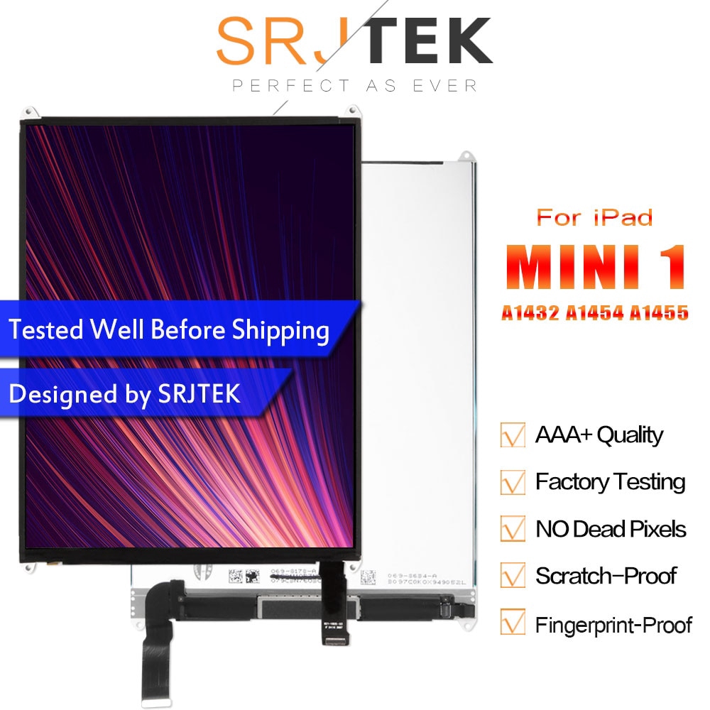 7.9 "LCD สําหรับ iPad Mini 1 mini1 A1432 A1454 A1455 จอแสดงผล LCD Matrix หน้าจอแท็บเล็ตสําหรับ iPad Mini ไม่มี Dead Pixel