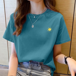 🚚 พร้อมส่ง 🚚 เสื้อยืด เสื้อยืดแขนสั้น ⭐ เสื้อยืดคอกลม เสื้อยืดสีพื้น ⭐ เสื้อยืดแฟชั่น เสื้อยืดผู้หญิงลายน่ารักๆ #W13