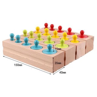 ของเล่นมอนเตสซอรี  กระบอกจุก (Montessori Knobbed Cylinder Block)