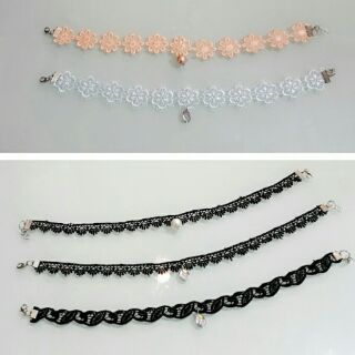 สร้อย โชคเกอร์ chocker  สร้อยคอ  สร้อยลูกไม้ สายสามารถปรับได้ พร้อมส่ง