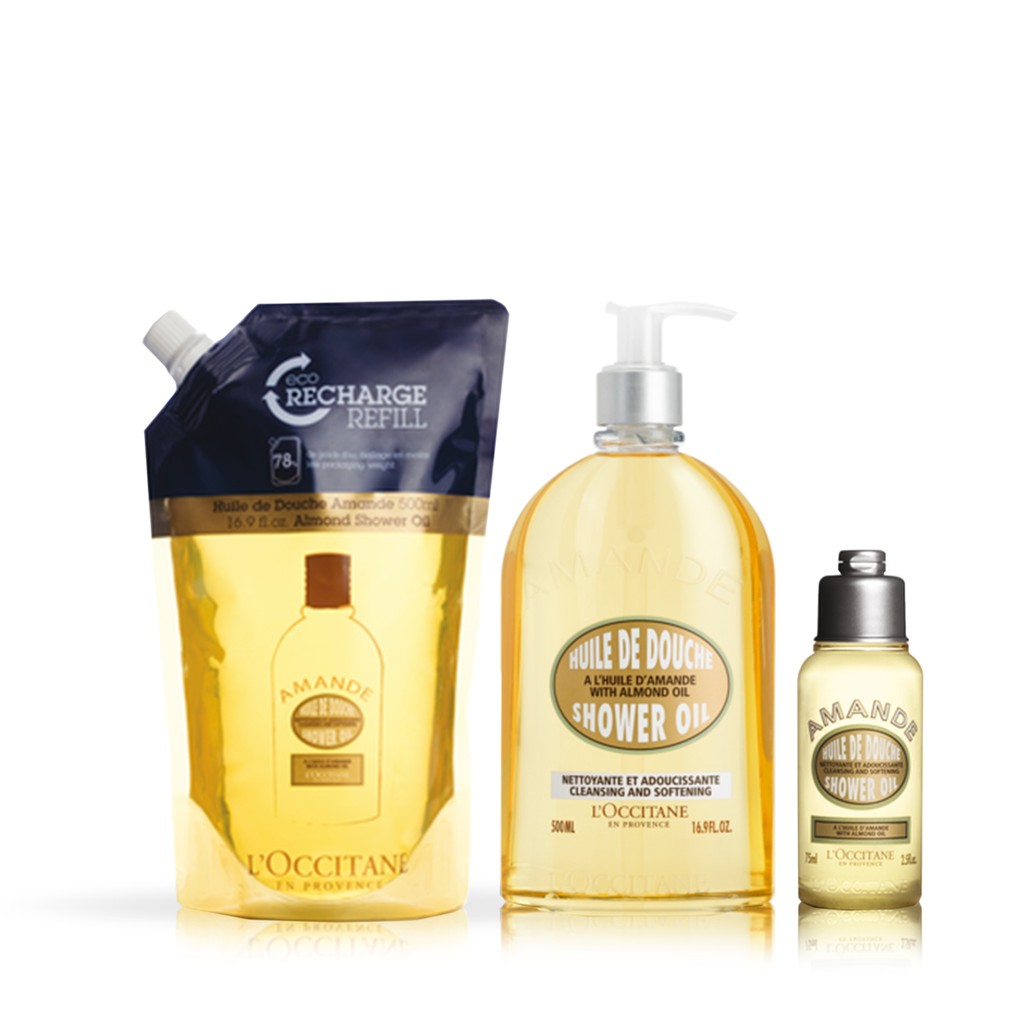 L'Occitane Almond Shower Oil EcoRefill Bundle ล็อกซิทาน ชุดเซ็ต อัลมอน