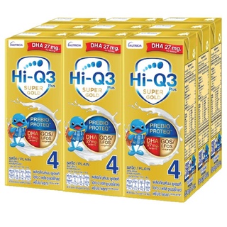 (แพ็ค 9) Hi-Q3 Plus Super Gold Prebio Proteq UHT ไฮ-คิว 3 พลัส ซูเปอร์โกลด์ พรีไบโอโพรเทก รสจืด สูตร 4 180 มล.