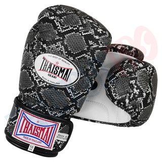 THAISMAI BOXING GLOVES BG-124 PU Fancy Black Snake Skin - ไทยสมัย นวมชกมวยหนังเทียม ลายงูดำ