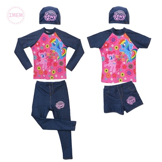 ชุดว่ายน้ำเด็กผู้หญิง My Little Pony โพนี่ (ลิขสิทธ์แท้) แถม หมวก และ ถุงใส่ชุด ชุดว่ายน้ำเด็ก ชุดว่ายน้ำ