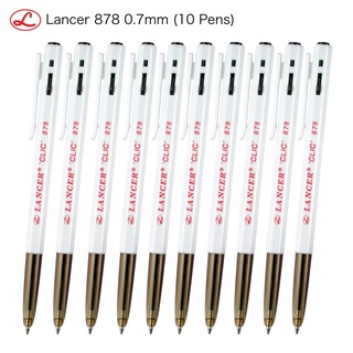 Lancer Clic ปากกาลูกลื่น แลนเซอร์ 0.7mm - หมึกสีดำ (แพ็ค 10 ด้าม)