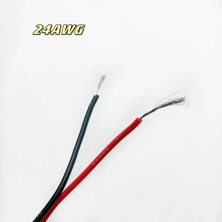 สายไฟดำแดง-แดงดำ 12AWG-24AWG สายไฟซิลิโคน ทนต่อความร้อนได้สูง ขายเป็นเมตร