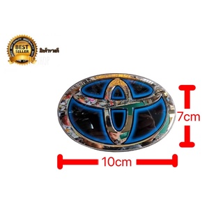 ป้ายโลโก้ toyota สีฟ้าไฮบริด ขนาด 10 x 7 cm สำหรับรถ toyota หลายๆรุ่นมีกาวสองหน้าแปะด้านหลังสามารถติดตั้งได้ทันที