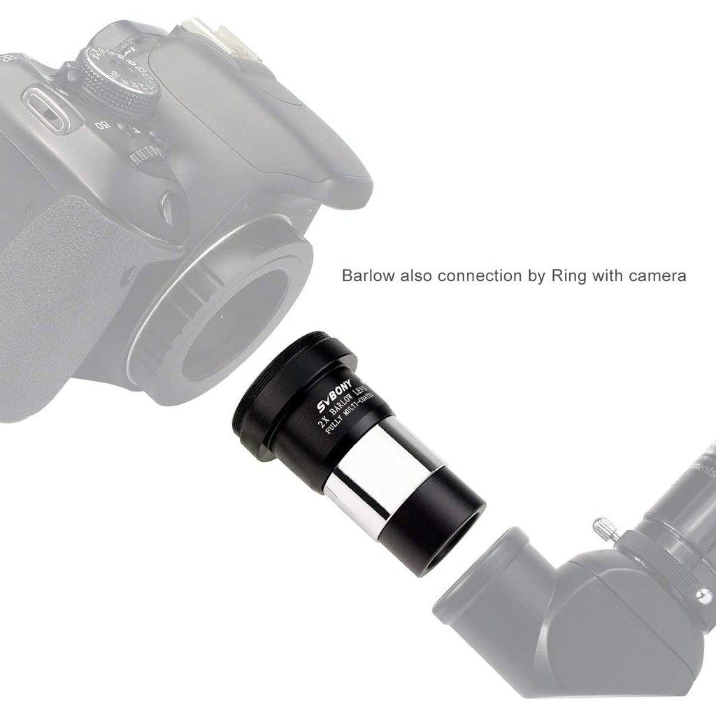 Svbony 2x บาร์โลว์เลนส์หลายเคลือบโลหะทั้งหมดที่มี M42X0.75mm กล้องอินเตอร์เฟซสำหรับ 1.25 "มาตรฐานดาราศาสตร์กล้องโทรทรรศน์ — صورة 4