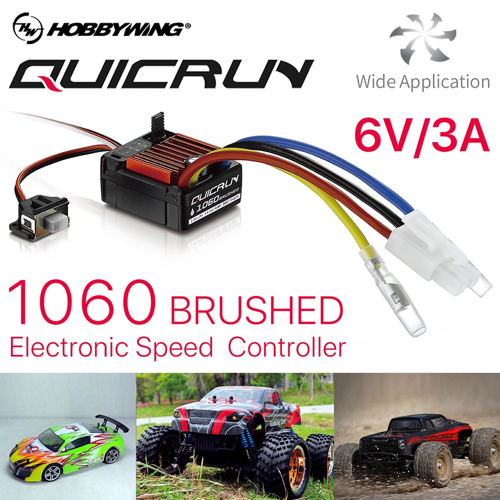 ของแท้ HobbyWing QuicRun 1060 60A ตัวควบคุมความเร็วไฟฟ้า ESC กันน้ํา สําหรับ 1:10 SCX10 TRX4 TRX6 D90 Redcat