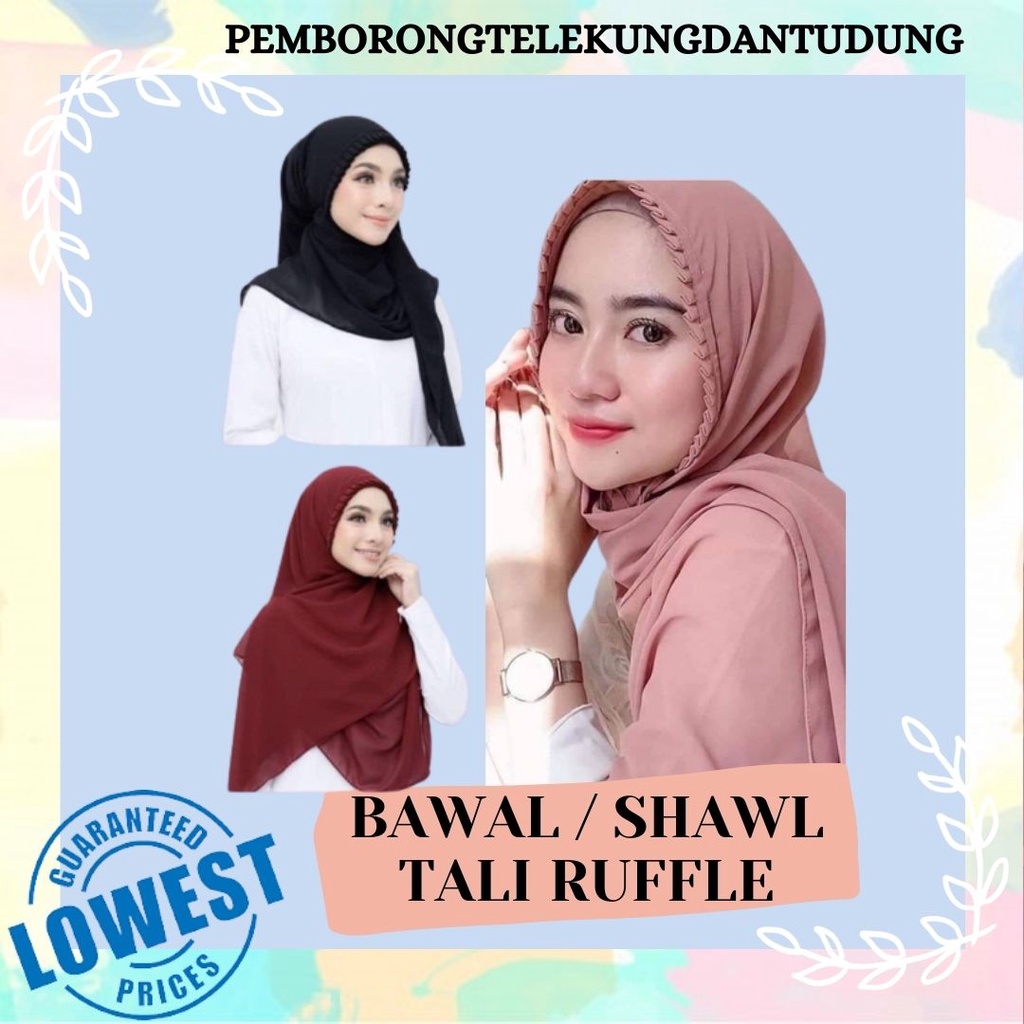 [RM8.50] SHAWL RUFFLE TALI CHIFON / BAWAL RUFFLE TALI CHIFON / AWNING RUFFLE