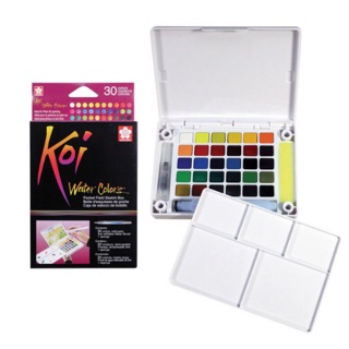 Koi basic pocket field sketch box 30 colours I สีน้ำตลับ 30 สี