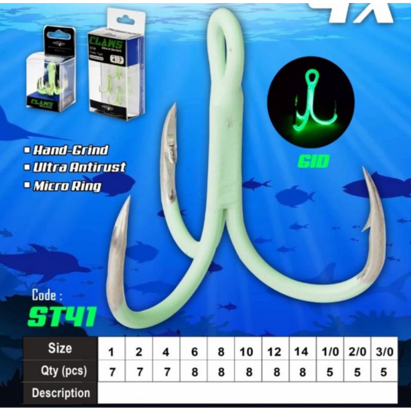 Trebel Hook Hammerhead Claws St41 Ryobi Fishing Lure Hook